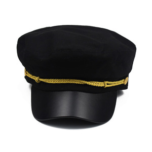 Vintage estilo naval negro Cosplay adulto capitán sombrero mar capitán's borde <span class=keywords><strong>gorra</strong></span> - Product Image 2