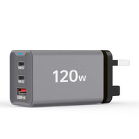 Chargeur mural USB-C 120W à 3 ports avec prise EU US UK, charge rapide USB Type C PD, charge rapide Type-C 3.0, adaptateur pour téléphone portable