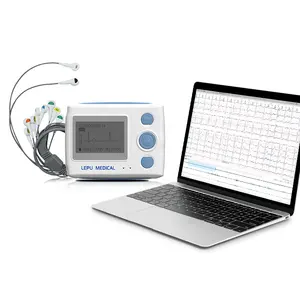 LEPU心电图De 24h动态心电图EKG 24小时ECG 12导联动态心电图监测监视器，带心跳识别和显示