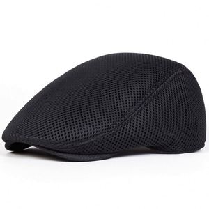 Men's Mesh Flat Summer Breathable Newsboy Hats Cap Irish Cabbie Driving Hat Full Head Wrap Adjustable <b>Beret</b> Gifts - Product Image 4