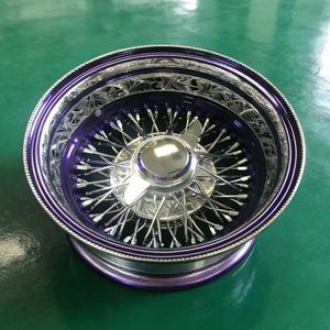 Rueda de Alambre Estilo Dayton 72 100 120 144 150 Radios, Llanta Cromada Reverse Lowrider Regal Cutlass 13 14 15 16 17 18 19 20 22 24 26 Pulgadas - Product Image 1