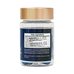 Capsules alimentaires pour la vitalité masculine de marque propre Ginseng Maca 00 #   Capsules Pilules bleues pour hommes Complément d'endurance - Product Image 5