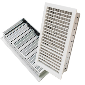 Griglia e registri lineari a doppia deflessione in alluminio bianco per aria condizionata a soffitto della camera d'albergo - Product Image 1