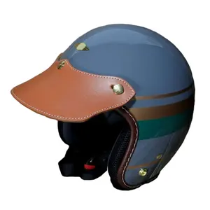 Съемные шлемы из искусственной кожи, козырьки для защиты от ультрафиолетовых ламп для езды на мотоцикле, Ретро Винтажные шлемы, с полями