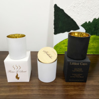 Bocal à Bougie en Verre Luxe Doré à Faible MOQ, Blanc Mat ou Noir, 6oz 8oz 10oz, avec Emballage Boîte et Couvercle
