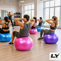 Ballon de yoga anti-éclatement avec pompe, ballon d'équilibre antidérapant 45-85 cm pour yoga, pilates, fitness, grossesse et entraînement d'équilibre