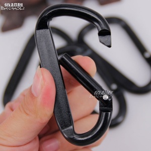 80*45Mm 8 # <span class=keywords><strong>D</strong></span> Hình Nhôm Hợp Kim Kim Loại <span class=keywords><strong>Snap</strong></span> Đen Clip Keychain Với Chia Vòng Mùa Xuân Móc Tùy Chỉnh Khắc Logo Cho Khai Thác Mỏ - Product Image 3