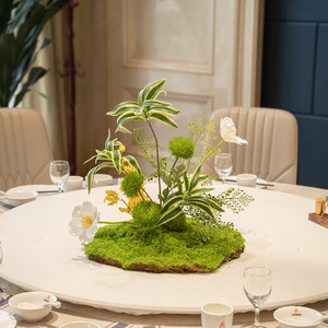 Arrangement floral artificiel sur base en mousse, centre de table rond, décoration florale en soie pour mariage, hôtel, table de salle à manger - Product Image 5