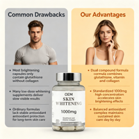 Complément OEM de Glutathion et de Collagène, 60 Capsules avec Formule Concentrée de 1000mg pour Usage Quotidien