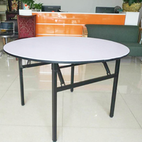 Table de banquet pliante bon marché en gros pour restaurant école hôtel et extérieur table à manger en bois et fer durable en plastique