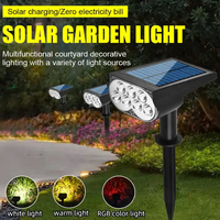 Spots solaires extérieurs 7 LED éclairage de paysage projecteurs réglables 2-en-1 alimenté par l'énergie solaire IP65 étanche lumière de jardin