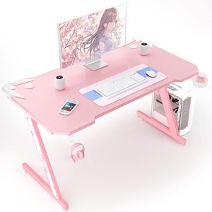 Muestra Gratuita, Diseño Personalizado de PC, Escritorio Rosa, Mesa de Computadora Económica para Juegos en Casa, Escritorio para Juegos en Forma de Z - Product Image 1