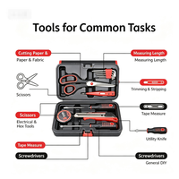 Kit de Herramientas Manuales de Acero 12 en 1, Juego de Reparación Portátil para Automóviles y Hogar con Estuche Rígido