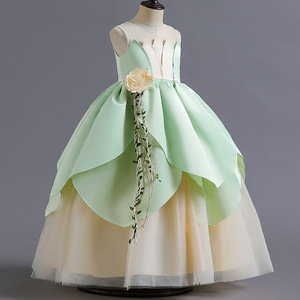 Grenouille Prince Princesse <span class=keywords><strong>Robe</strong></span> Sans Manches Style Long Halloween Princesse <span class=keywords><strong>Tiana</strong></span> <span class=keywords><strong>Robe</strong></span> - Product Image 3