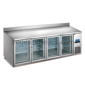 4 portes en verre Vitrine froide <span class=keywords><strong>Snack</strong></span> Table Counter Restaurant Display Chiller <span class=keywords><strong>Comptoir</strong></span> Réfrigérateur - Product Image 1