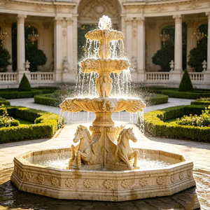 <strong>Large</strong> 3-Tier Natural Stone Horse Carved Fountain Outdoor <strong>Garden</strong> <strong>Water</strong> <strong>Feature</strong> <strong>for</strong> Villa Decoration - Product Image 3