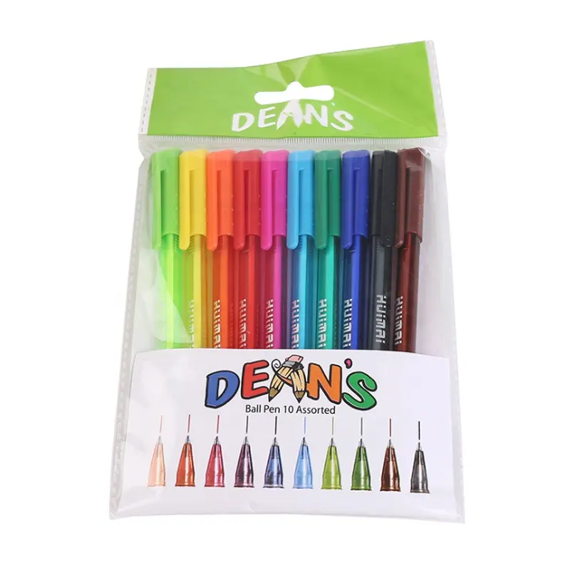 Набор из 10 видов цветов Прозрачный треугольник Ствол Шариковая ручка 1,0 мм индивидуальные раскраска ручки, изготавливаемый по заказу клиента в качестве памятного