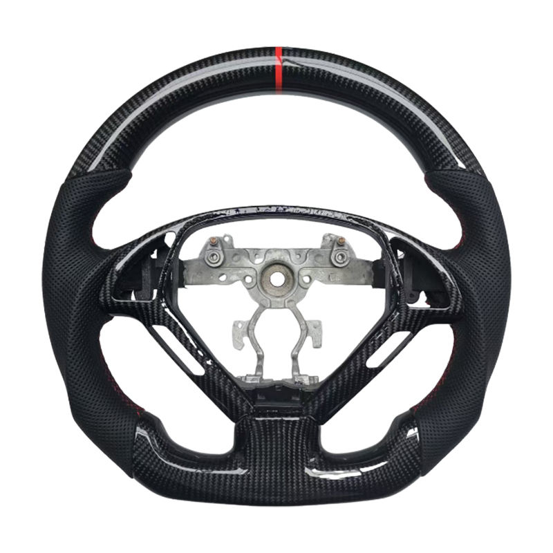 คาร์บอน + หนัง + ตะเข็บแถบด้านบนสีแดง