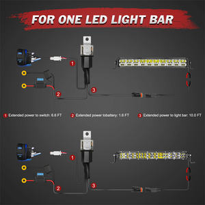 Interruttore a bilanciere retroilluminato blu con funzione on/off, cablaggio per barra luminosa <span class=keywords><strong>da</strong></span> lavoro per <span class=keywords><strong>auto</strong></span> - Product Image 2