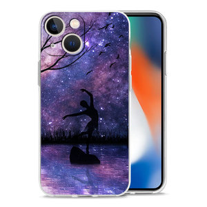 Custodia per telefono di lusso semplice danza cigno per iPhone 15 16 14 13 12 11 17 Max XS X XR SE Plus Cover trasparente per lenti in TPU