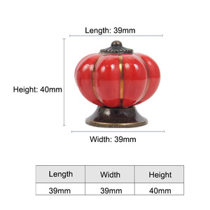 Boutons <span class=keywords><strong>de</strong></span> <span class=keywords><strong>porte</strong></span> décoratifs <span class=keywords><strong>en</strong></span> céramique émaillée <span class=keywords><strong>de</strong></span> style antique vintage <span class=keywords><strong>en</strong></span> forme <span class=keywords><strong>de</strong></span> citrouille, poignées <span class=keywords><strong>de</strong></span> tiroir et <span class=keywords><strong>de</strong></span> placard - Product Image 6
