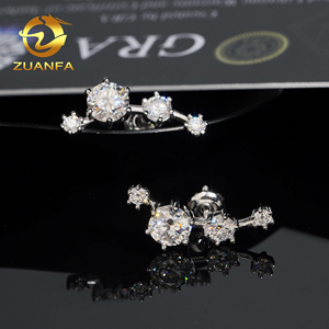 <span class=keywords><strong>Étoile</strong></span> <span class=keywords><strong>filante</strong></span> Design à la mode oreillette Moissanite Hip Hop boucles <span class=keywords><strong>d</strong></span>'oreilles goujons grande <span class=keywords><strong>pierre</strong></span> 925 en argent Sterling Hip Hop bijoux cadeau femmes - Product Image 5