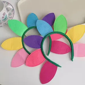 Children's Birthday Party Decoration Cute Colorful Sunflower Leaves Headband Funny Headdress Birthday Party Photo Props