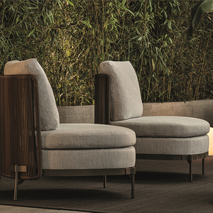 Muebles de Madera de Teca de Estilo Popular Personalizables con Juego de Cojines, Cama Seccional para Patio y Hotel, para Exteriores - Product Image 5