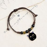 Bracelets de perles tendance style vintage effrayant pour Halloween, bracelets superposés à breloques multiples de sorcières et chauves-souris pour fête costumée