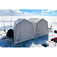 Tente de camping familiale gonflable d'extérieur en Drop Stitch, robuste, type cabane, pour le camping