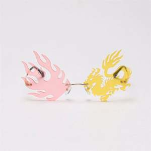 Gafas de Sol Punk Sin Marco con Logotipo Personalizado al por Mayor, Gafas de Sol Sin Montura con Forma de Dragón y Fénix, Moda 2020 - Product Image 5