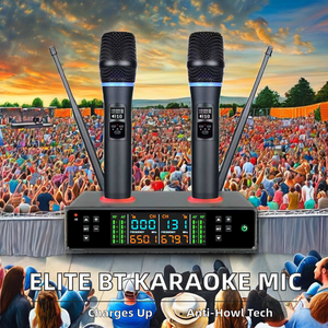 Microfono cardioide dinamico con microfono cardioide portatile Anti-ululato BT per materiale in metallo per Karaoke - Product Image 3