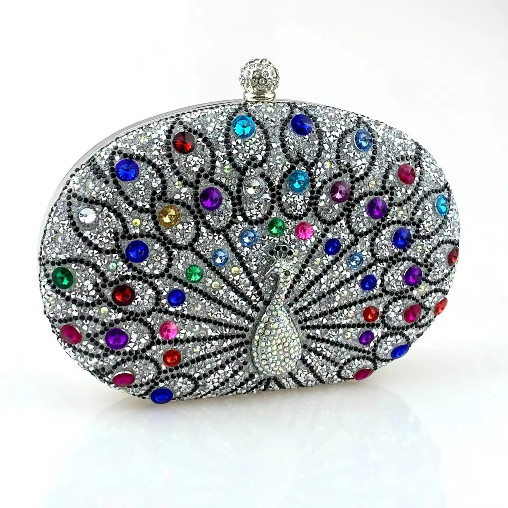 Vintage fashion exquisite peacock luxury diamond party clutch ladies rhinestone evening bags