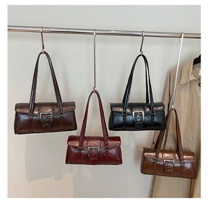 Bolso de Hombro de Alta Gama, Único, Tipo Bandolera, para Motocicleta, con Asa Superior, Estilo Retro, para Oficina, Tipo Francés, para Mujer - Product Image 2