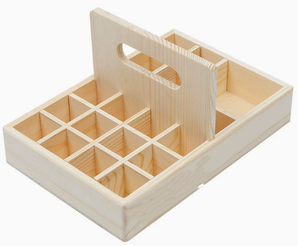 Caja de Almacenamiento de Aceites Esenciales de Madera Ecológica con 21 Ranuras y Asas para Botellas de 15 ml y Exhibición de Esmalte de Uñas - Product Image 1