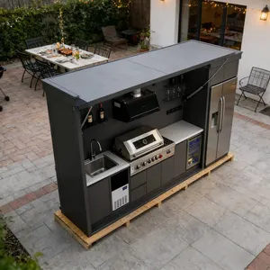 Station de barbecue toutes saisons à prix d'usine, armoire de cuisine extérieure portable avec protection UV pour salle de barbecue, en vente - Product Image 4
