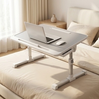 Plateau pliable pour ordinateur portable pour lit, support d'ordinateur réglable en hauteur, table portable avec tiroir pour le travail, les jeux, les études, le bureau