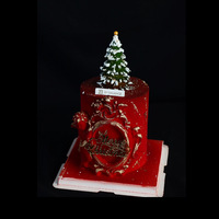 Ornement de cupcake en acrylique à motif de Père Noël creux pour la présentation de produits finis en pâtisseries commerciales