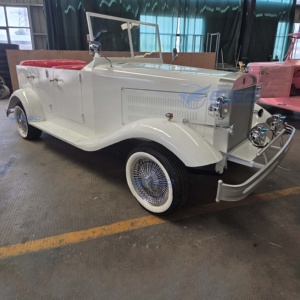 Meilleur prix pour une voiture classique blanche, voiture vintage 5 places, voiture rétro vintage à vendre, limousine personnalisée, voiture classique électrique - Product Image 1