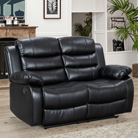 Ensemble de canapé inclinable en cuir moderne avec revêtement en cuir aérien, cadre certifié FSC pour salon