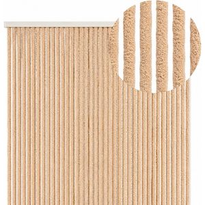 Zanzariera a Corda Effetto Peluche 90x220 Cm con 36 Catene per Porte e Finestre Colore Grigio - Product Image 1