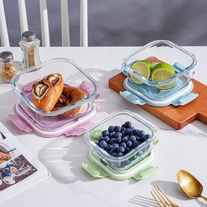 Portion en verre chauffée boîte à lunch micro-ondes stockage des aliments hermétique école déjeuner conteneur pour enfants multi-capacité - Product Image 2