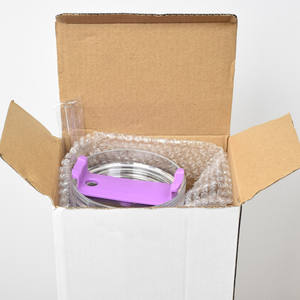 แก้วน้ำสองชั้น 40 ออนซ์ สีกรมท่า ขาว ชมพู ดีไซน์ใหม่ พร้อมหูจับและหลอด - Product Image 6