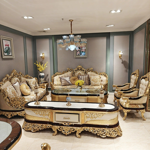 Juego de Muebles de Sofá de Lujo de Madera Maciza Moderno para Sala de Estar con Decoración Antigua y Precio Competitivo de Venta Directa de Fábrica - Product Image 1