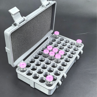 Boîte de rangement en plastique 3D UV en gros, boîte d'emballage antichoc en PETG, étuis personnalisés haut de gamme pour peptides 3ml 50 compartiments