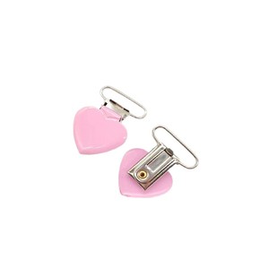 Clip de Pico de Pato en Forma de Corazón Rosa de 25 mm de Diámetro Interior con Adhesivo para Prendas - Product Image 4