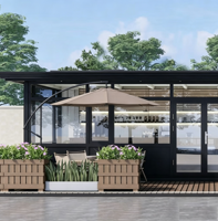 Verrière en aluminium au design moderne, véranda, solarium, jardin d'hiver et d'été, verrière en verre pour toutes les saisons