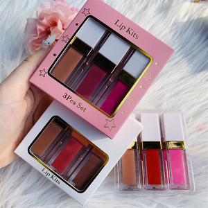 Juego de barras de labios mate, líquido, bajo MOQ, brillo de labios con juego de delineador de labios - Product Image 1