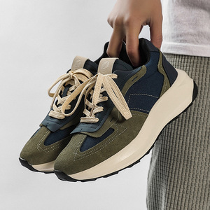 New Styles Top Quality Suede <b>Leather</b> Upper Fashion Chunky <b>Sneakers</b> Fitness Walking Shoes for Men - Product Image 4