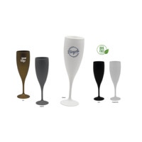 Flûte en plastique PP sans BPA, réutilisable, design minimaliste contemporain, marque blanche, fabriquée en Italie